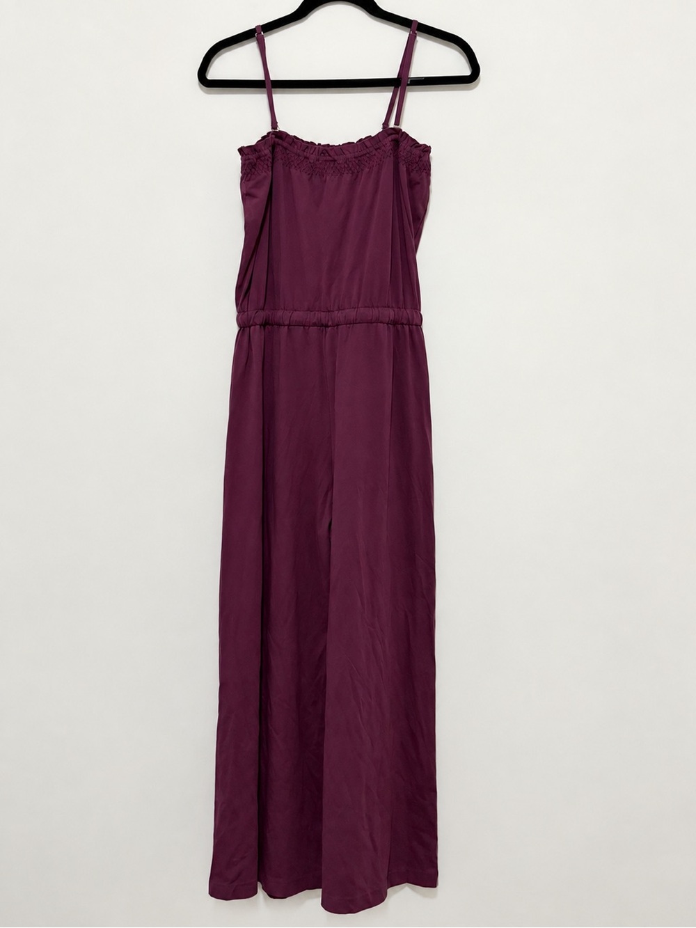 Pact Women’s Small Plum Purple Organic Cotton Wide Leg Jumpsuit Boho Casual